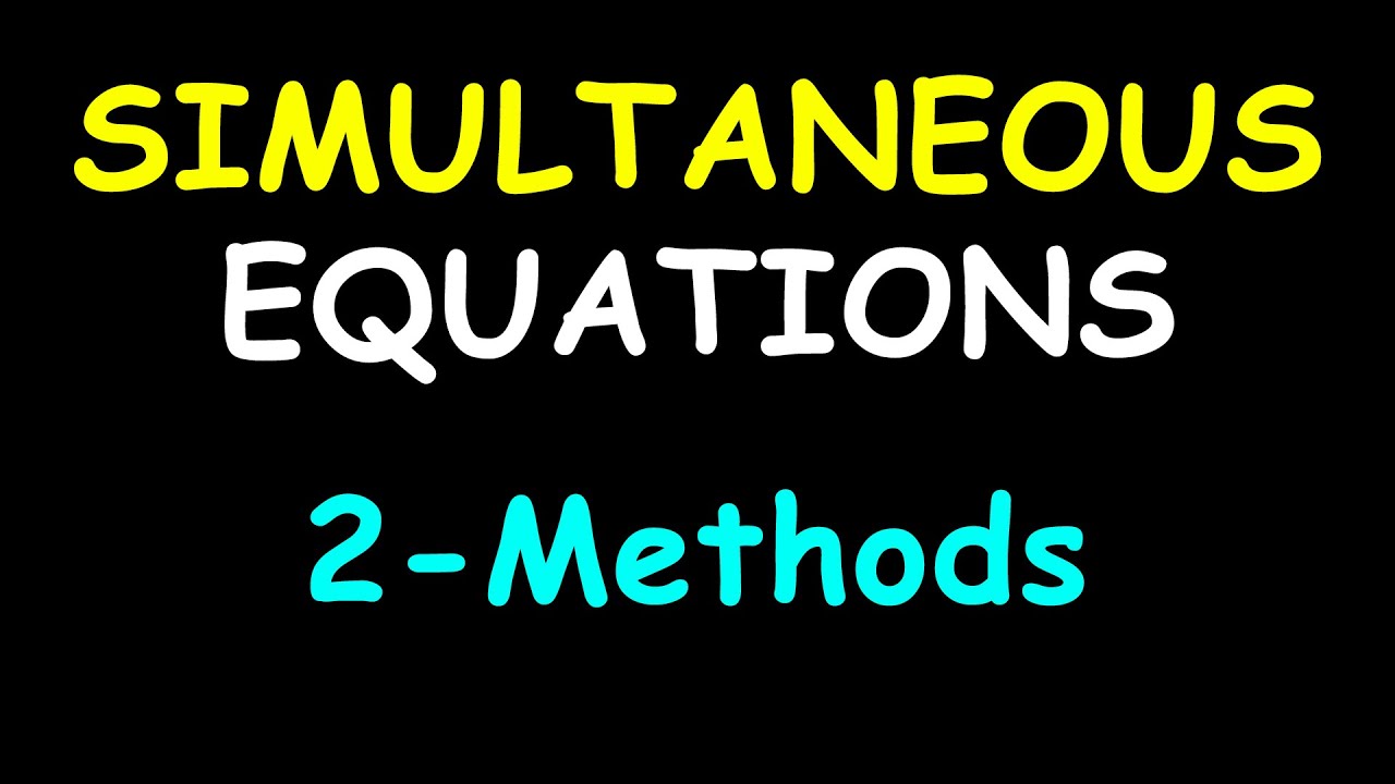 PART 3: COMPLETE UNDERSTANDING of SIMULTANEOUS EQUATIONS: Learn & Use These Two Main Strategies.