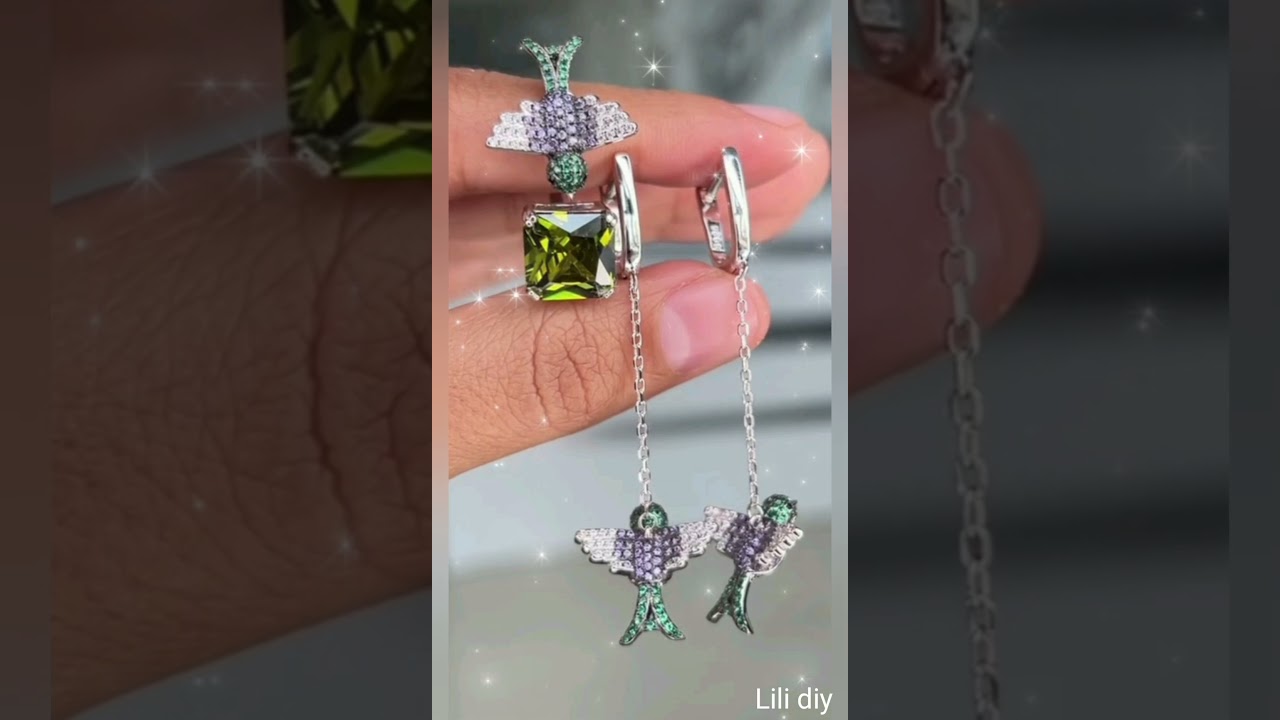 Замечательный комплект с птицами из серебра 925 пробы #Lilidiy #silver #silver925 #комплект