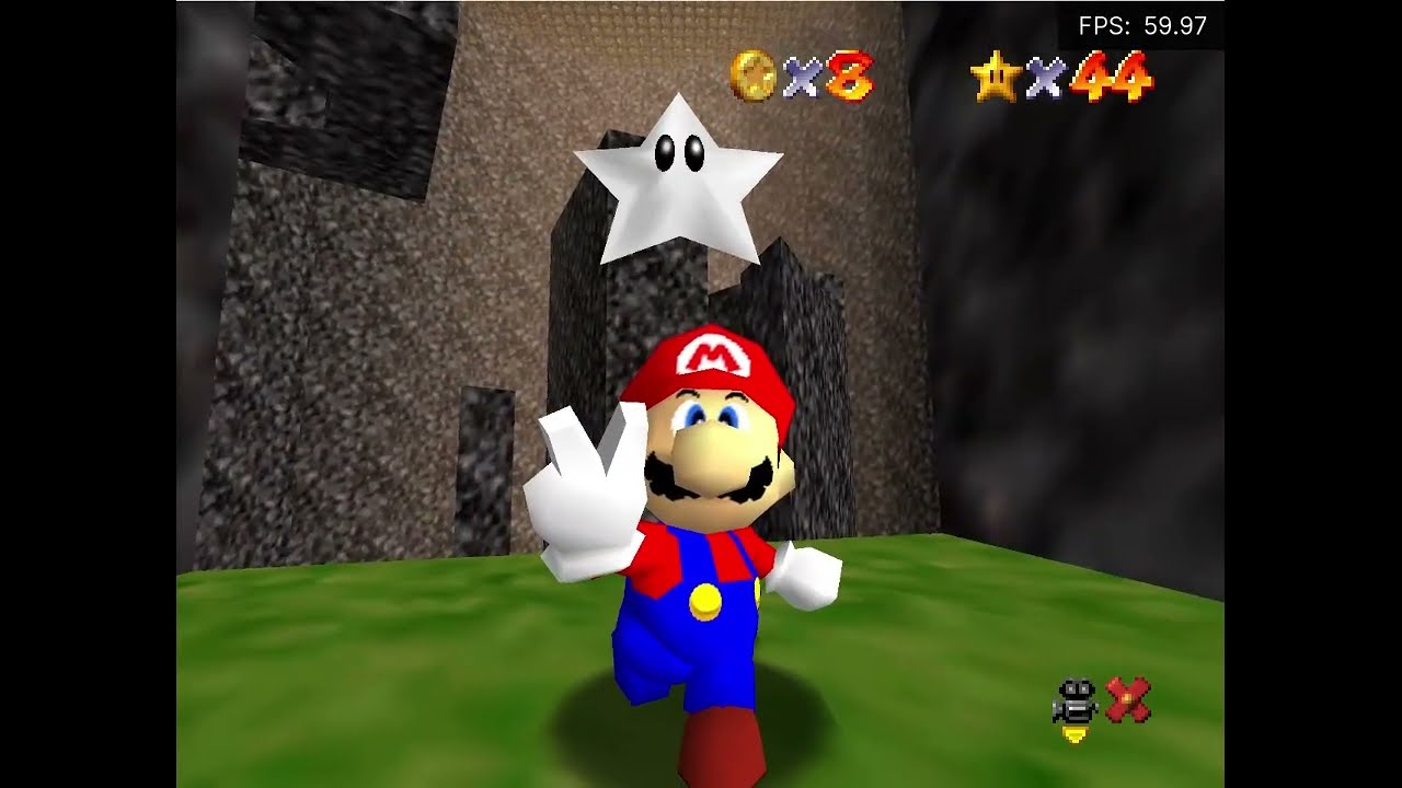 Super Mario 64 Silver Stars of Wisdom Course 5: abandoned exavation (savestateless)