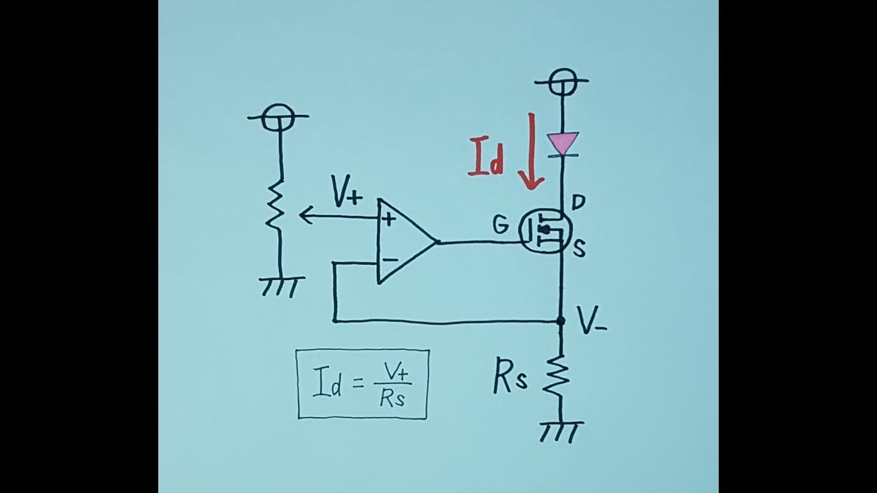 【電子工作 回路編40】オペアンプとMOSFETを使った定電流回路（Nch型・吸込み型）