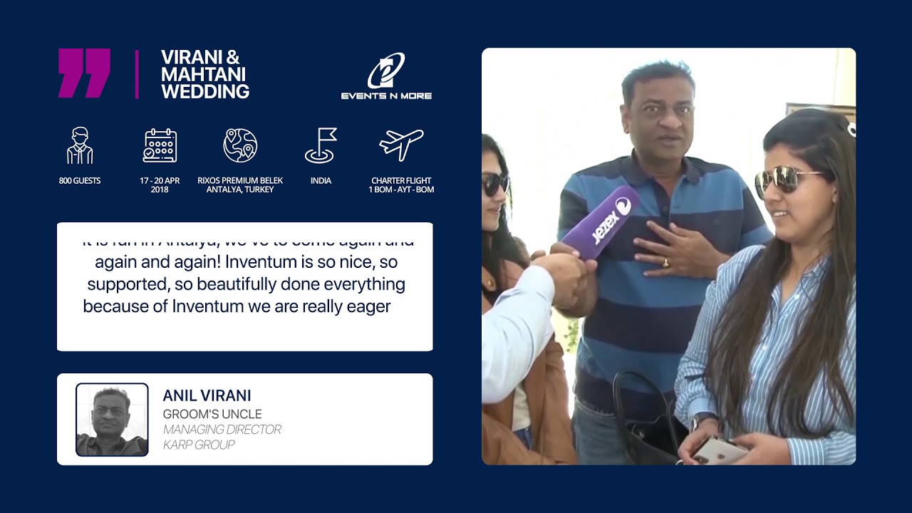 Virani & Mahtani Wedding 17.04-20.04.2018 (Anil Virani's Interview)