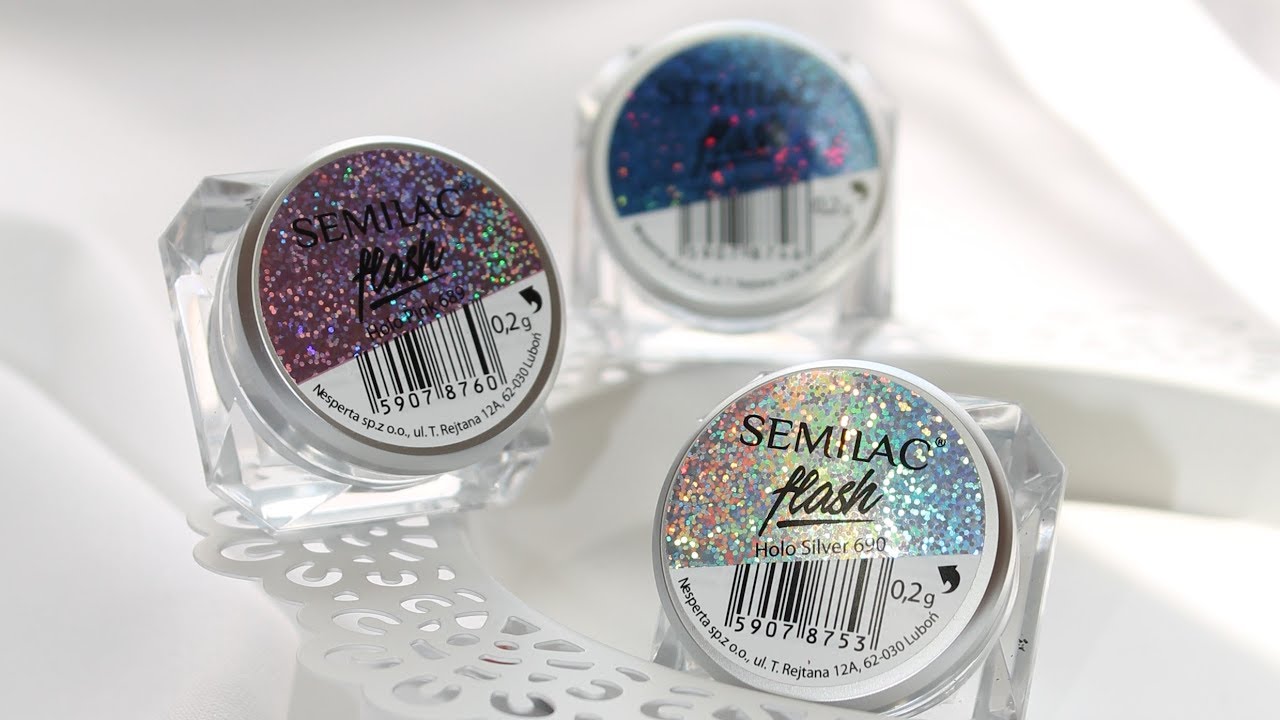 Pyłki Semilac Flash Holo | aplikacja pyłków Semilac 💅💎