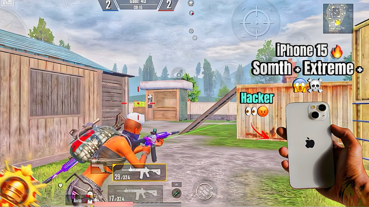 iPhone 15 🔱 Somth + Extreme + ☠️ 1v1 Challenge Hacker 🥵 Gamplay TDM Test PUBG/BGMI ❤️