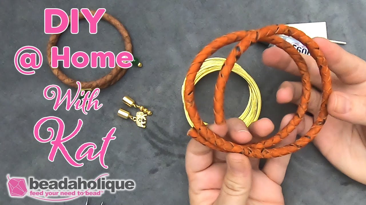 How to Make a Memory Wire Bangle with Braided Cork Cord