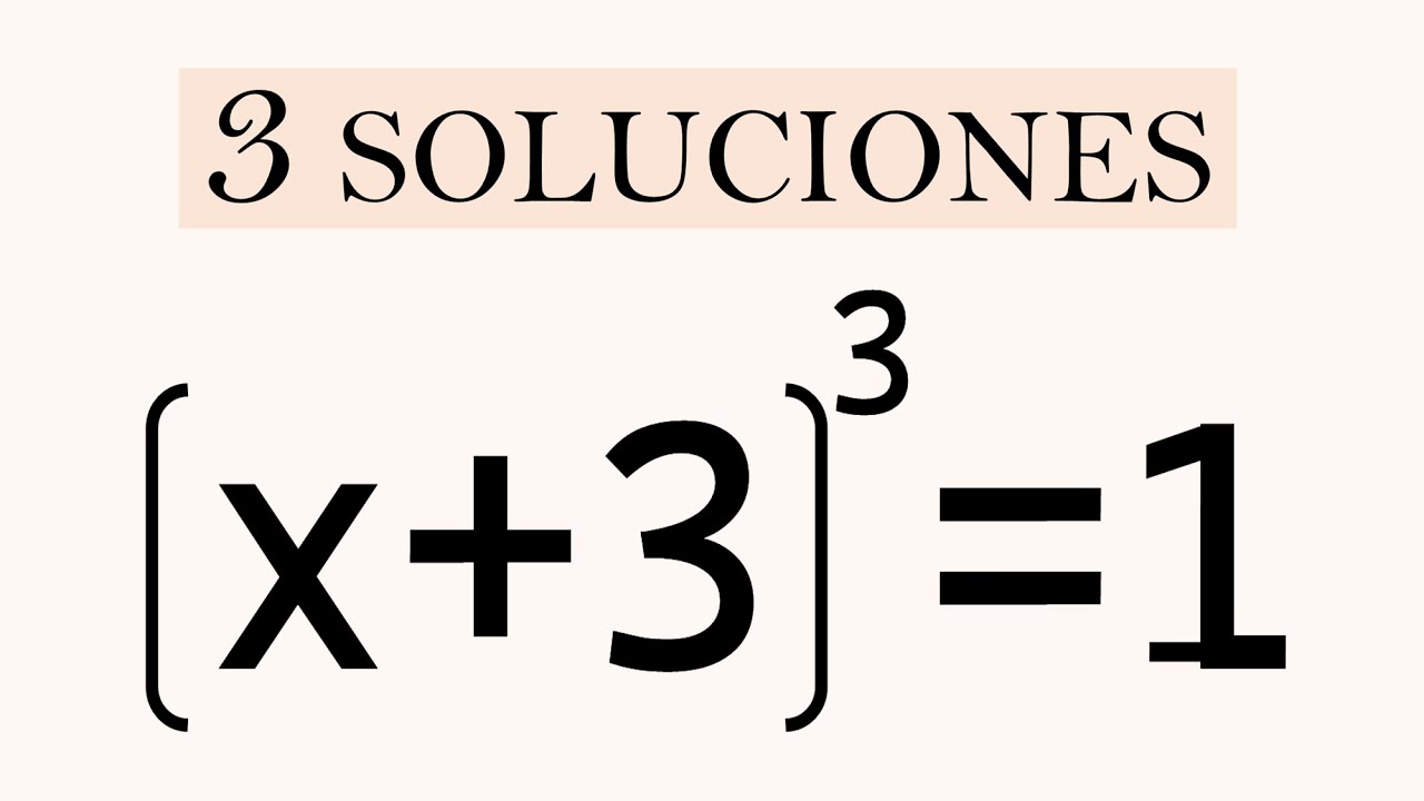 RESUELVE LA ECUACIÓN DE GRADO 3. Tres Soluciones. Matemáticas Básicas