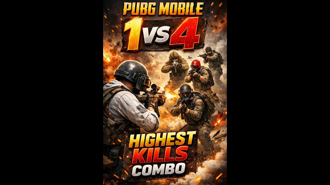PUBG Mobile 1vs 4 Highest Kills 