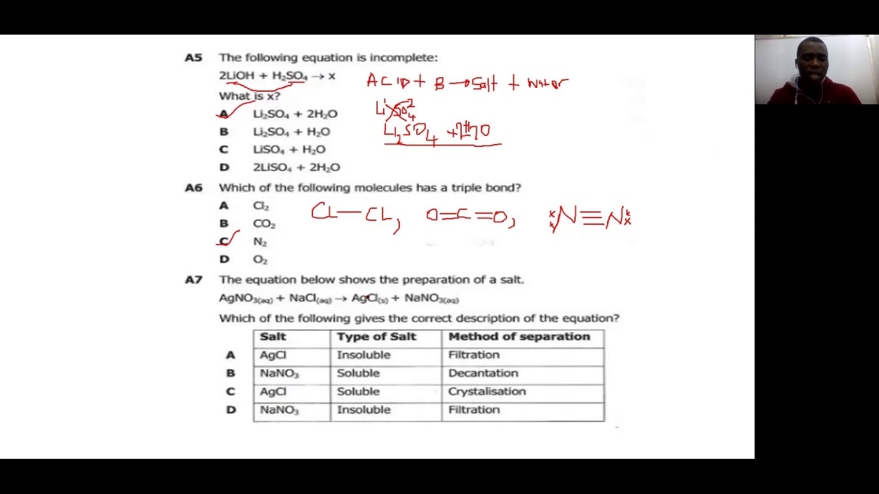 2019 SCIENCE 5124 PAPER 2 ECZ  SECTION A