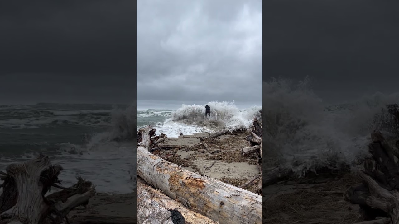 Sneaker Wave Nightmare In Oregon: Man Nearly Swept to Death Standing on a Log At The Beach!