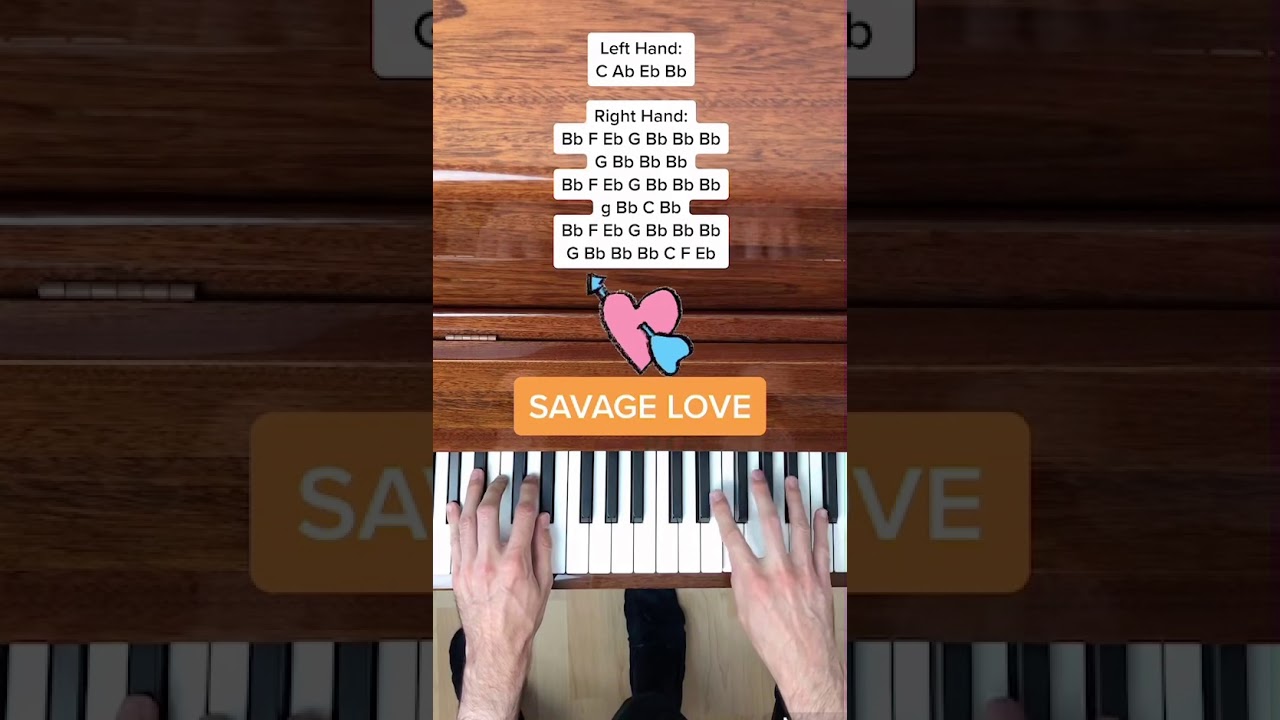Jason Derulo - Savage Love (EASY Piano Tutorial with Letter Notes) #Shorts