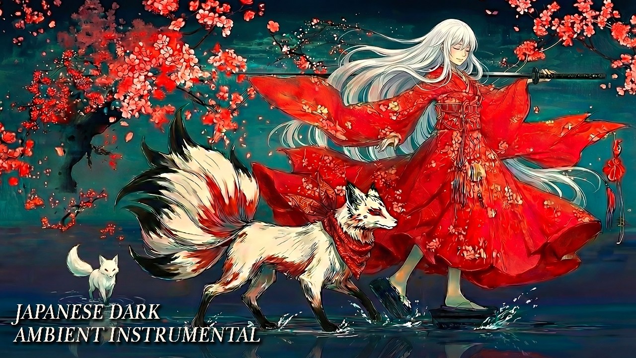 🌸 Japanese Dark Ambient | Whisper of the Crimson Kitsune | 紅桜を歩む狐の巫女