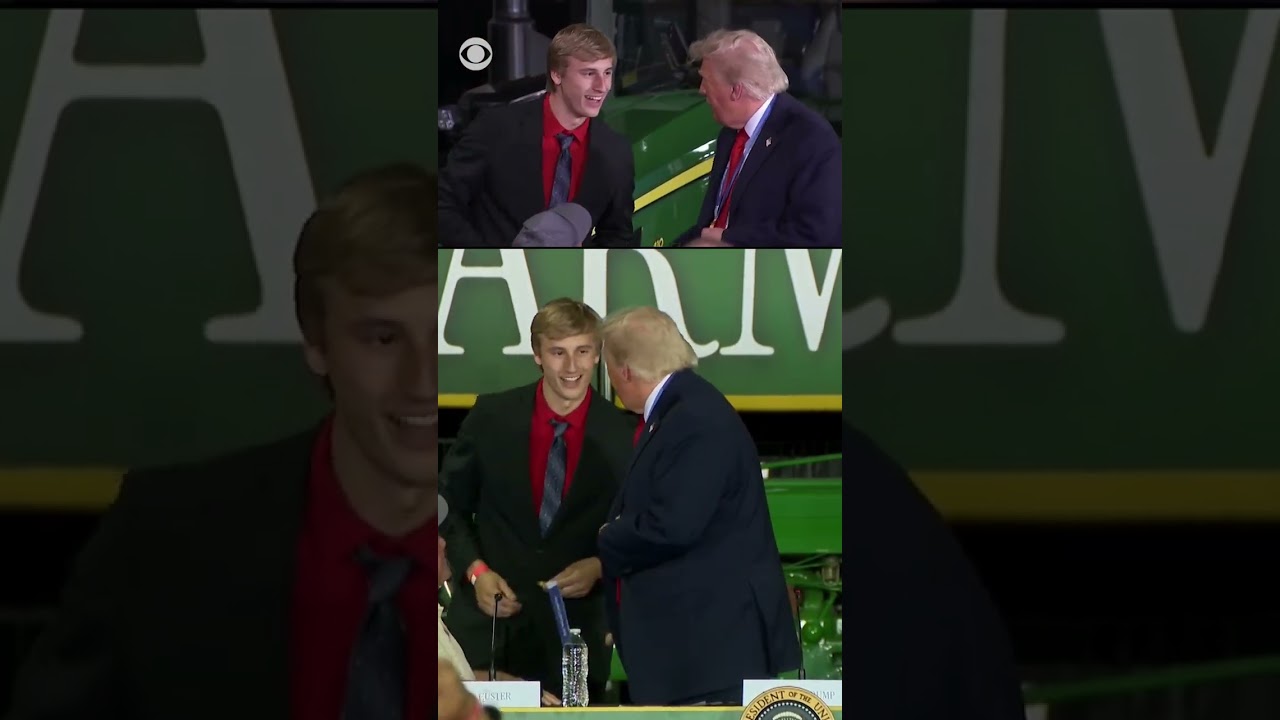 Team USA 2-time gold medalist Jordan Stolz presents Trump with one of his gold medals #shorts