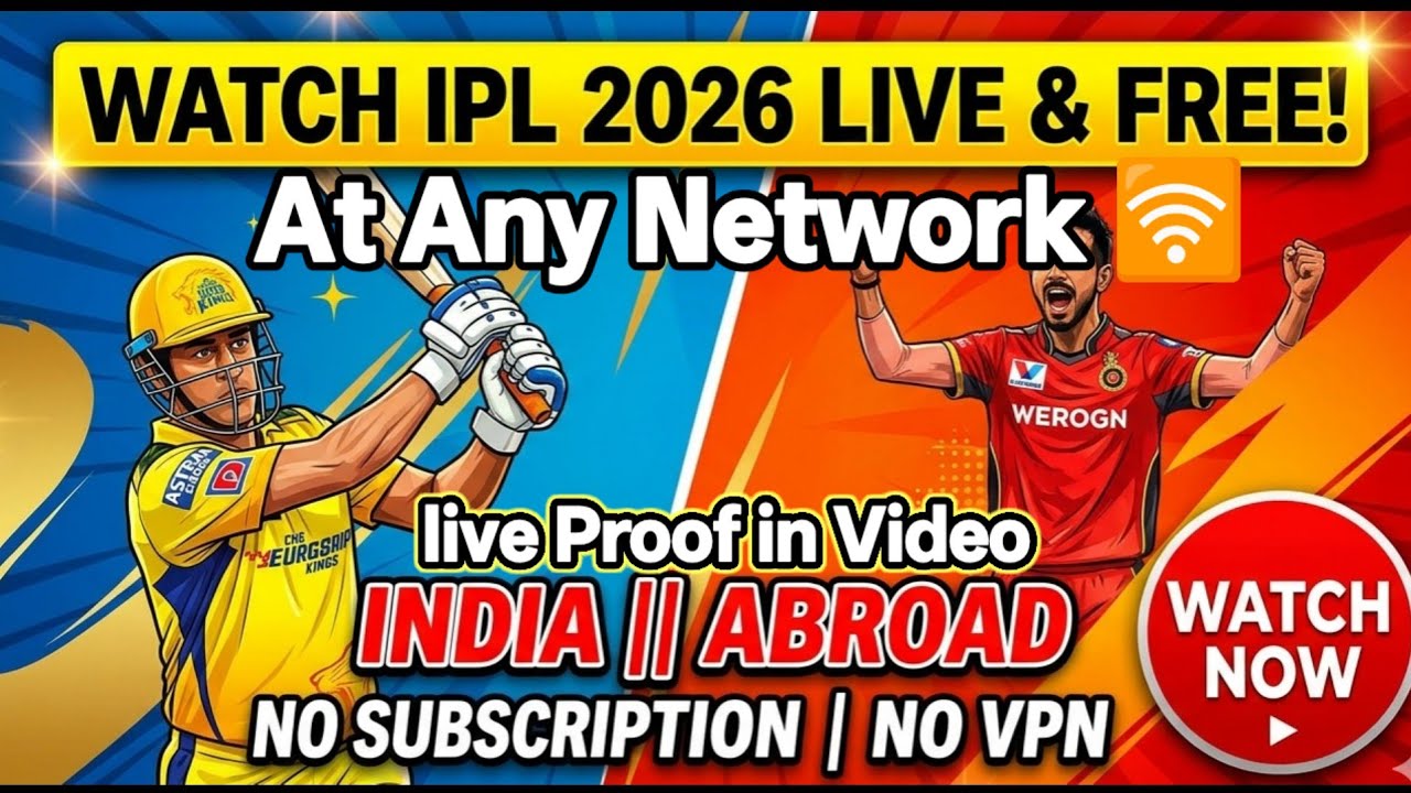 Watch Free Live IPl || Abroad and India || No VPN No Subscription || Watch when Match is live.