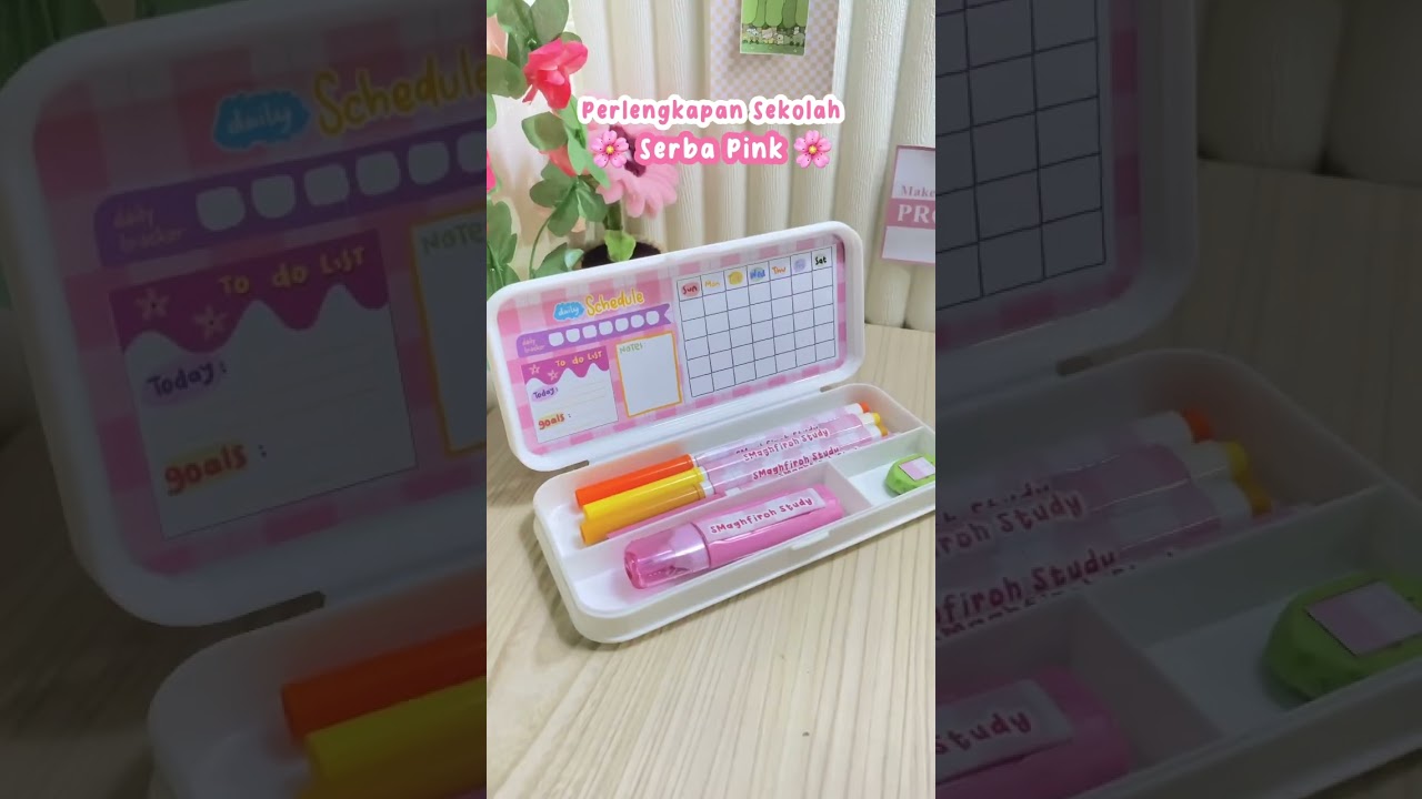 Perlengkapan Sekolah Serba Pink