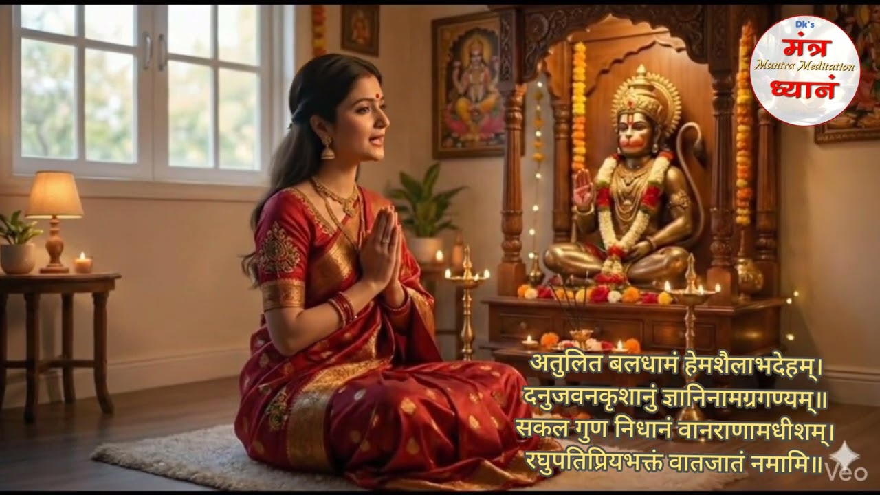 हनुमान महामंत्र (11बार) सभी चिंताओं को हरने वाला, बुरी नजर से बचाने वाला मंत्र - अतुलित बलधामं ..