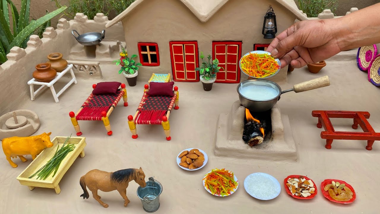How to make Miniature Colorful Seviyan Recipe | Tiny Kitchen Sweet Dish | Pak Miniature Village