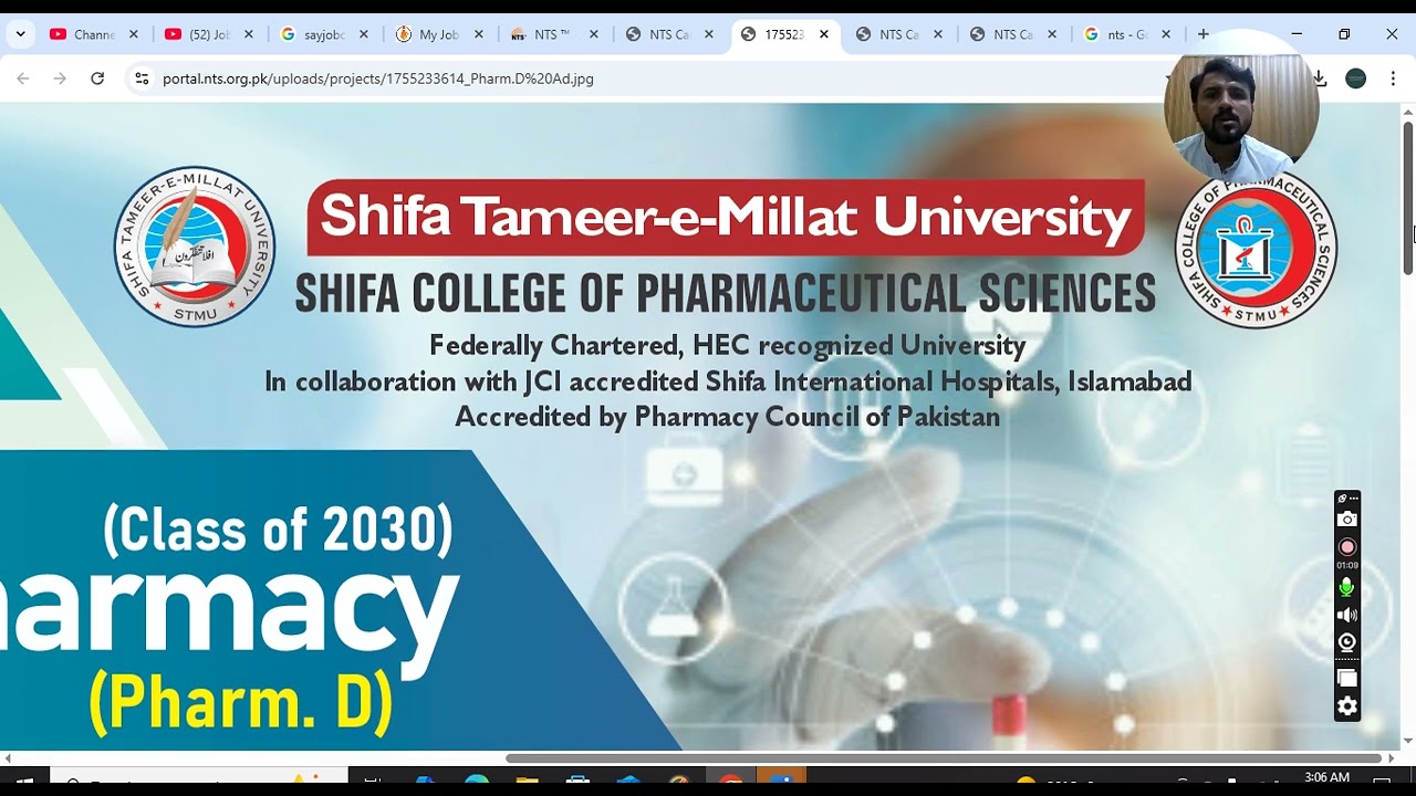 Doctor of Pharmacy Pharm. D - Shifa College of Pharmaceutical Sciences, jobs 2025