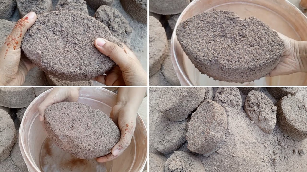 Bombastic video Super crunchy grainy texture crumble dry on floor and bucket 🪣 satisfying sound asmr