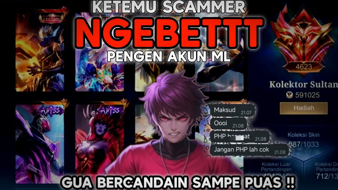 SCAMMER INI NGEBET BANGET !!! PRANK SCAMMER MOBILE LEGENDS SAMPE PUAS !!