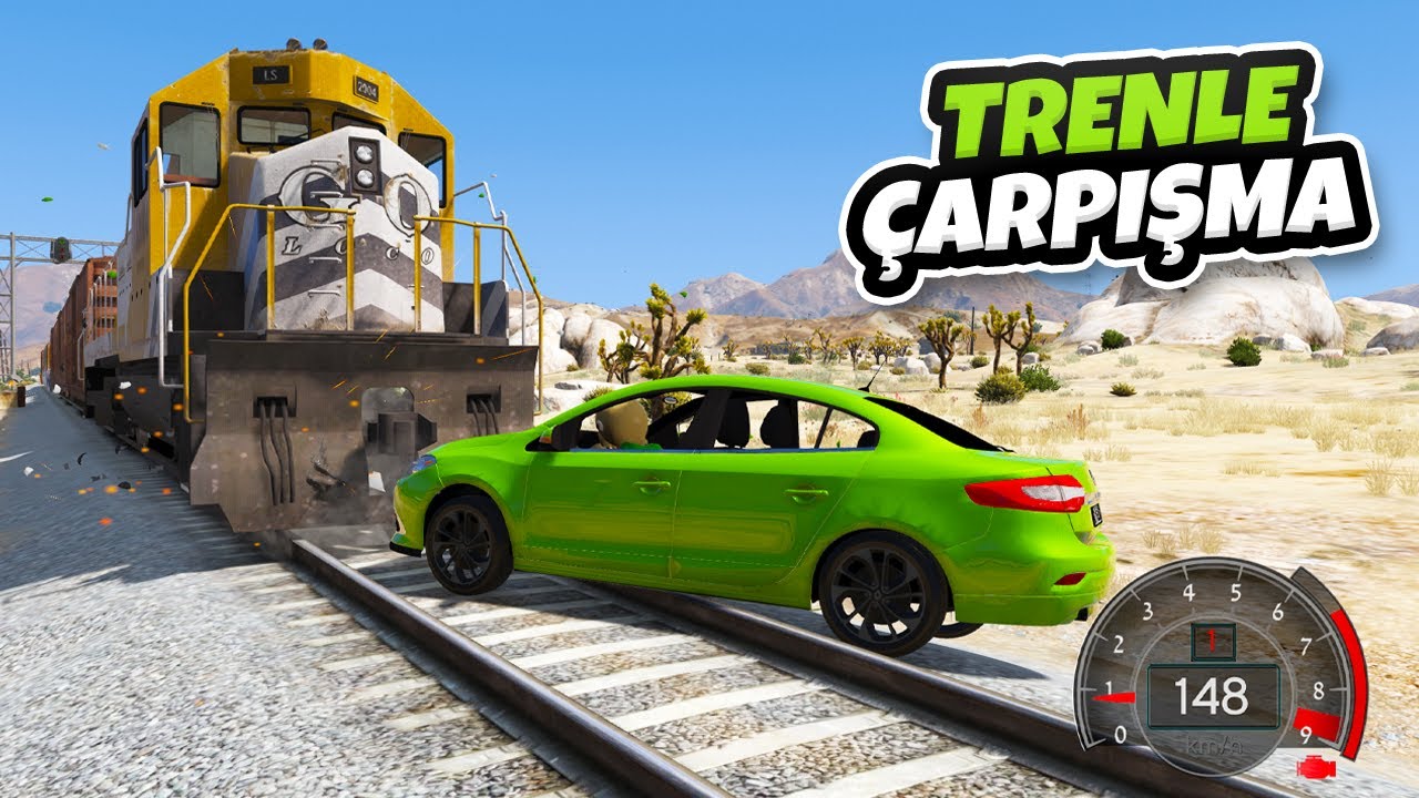 Renault Ailesi Arabalar Güçlü Trenle Çarpışıyor - GTA 5