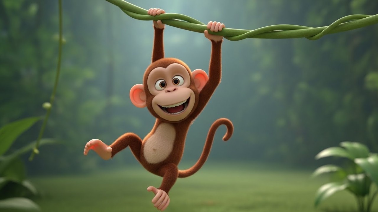 Глупая обезьянка поскользнулась на банане 🐒🍌🤭 | Мультфильм для детей и весёлые приключения