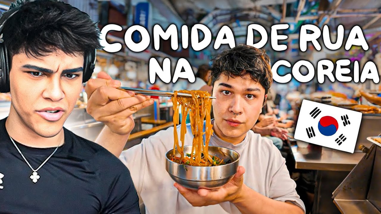PROVANDO COMIDA DE RUA NA COREIA DO SUL - React Haruyuki