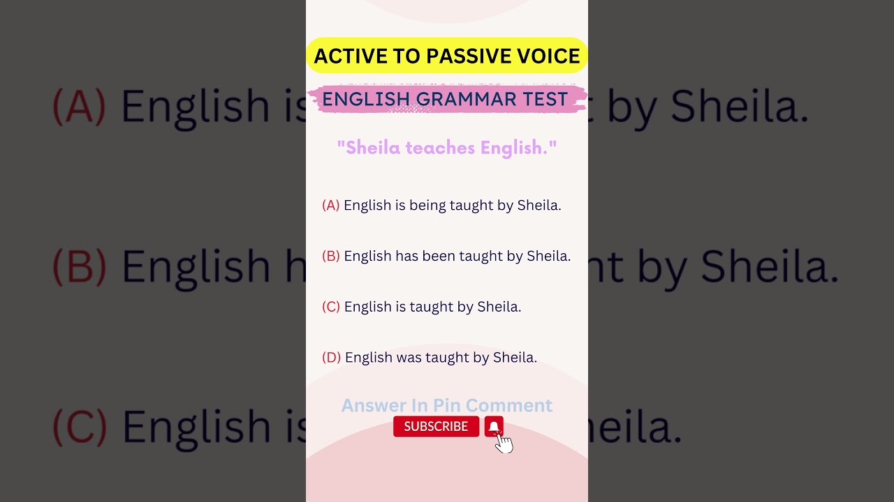Active to Passive Voice Quiz: Test Your Grammar Skills!
