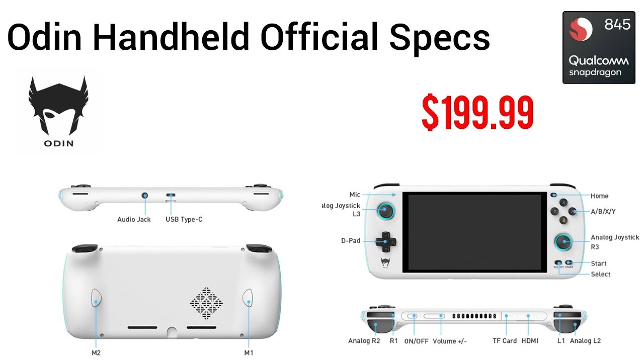 AYN Odin Handheld official specs and Price reveal Snapdragon 845 and Dimensity 900