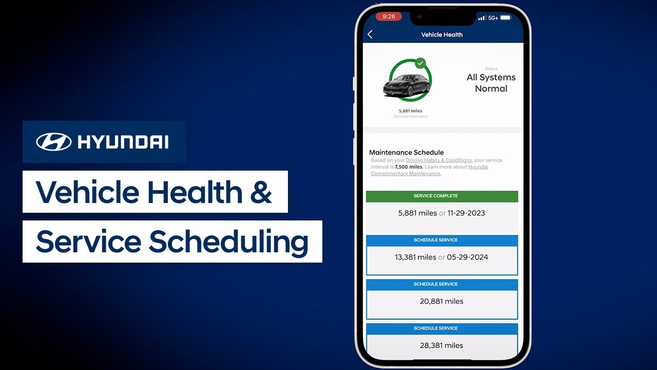 Vehicle Health and Service Scheduling | Bluelink&reg; | Hyundai