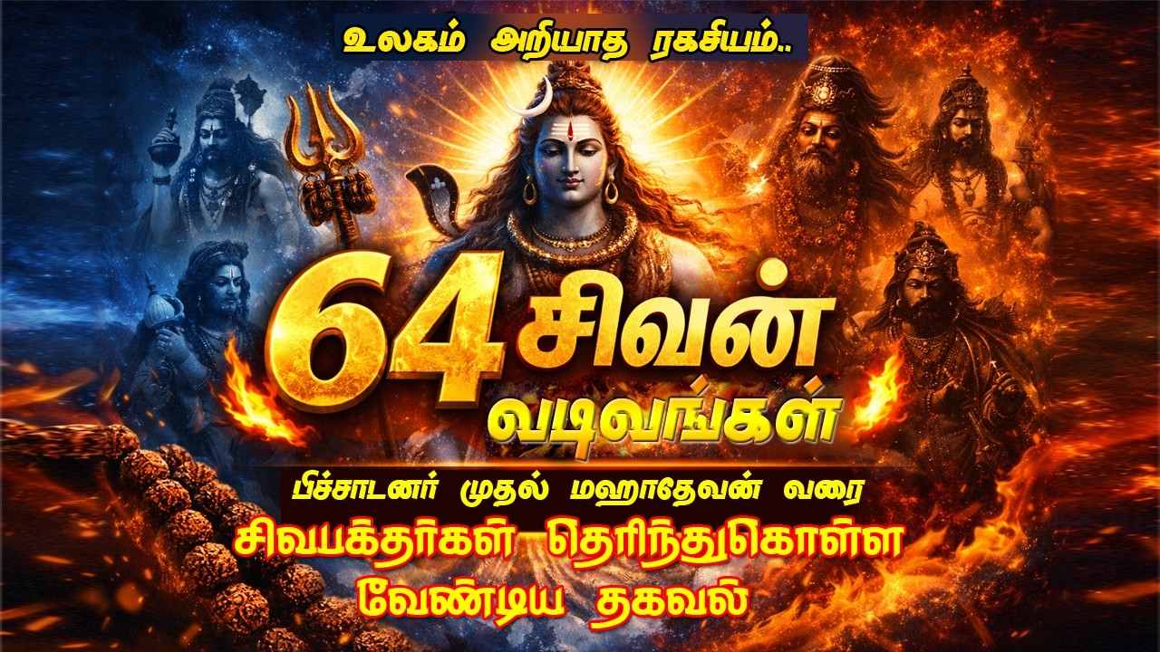 சிவபெருமானின் 64 வடிவங்கள் | 64 Sivan Vadivangal Full List | Mahadev Powerful Forms Explained