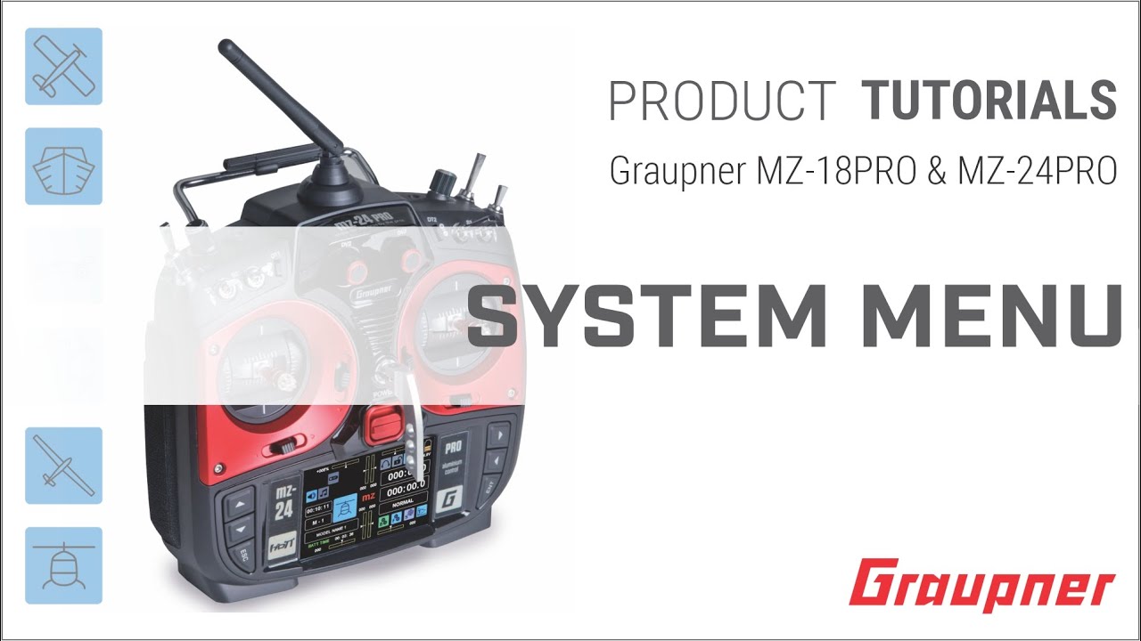 Using the System Menu on your Graupner mz-18PRO and mz-24PRO HoTT radio system
