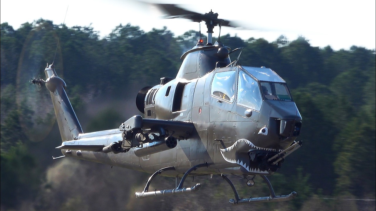 MEGA HELICOPTER ACTION:UH-1F Huey, AH-1F Cobra,UH-60A,R-22, Bell-47G Speedway Airport