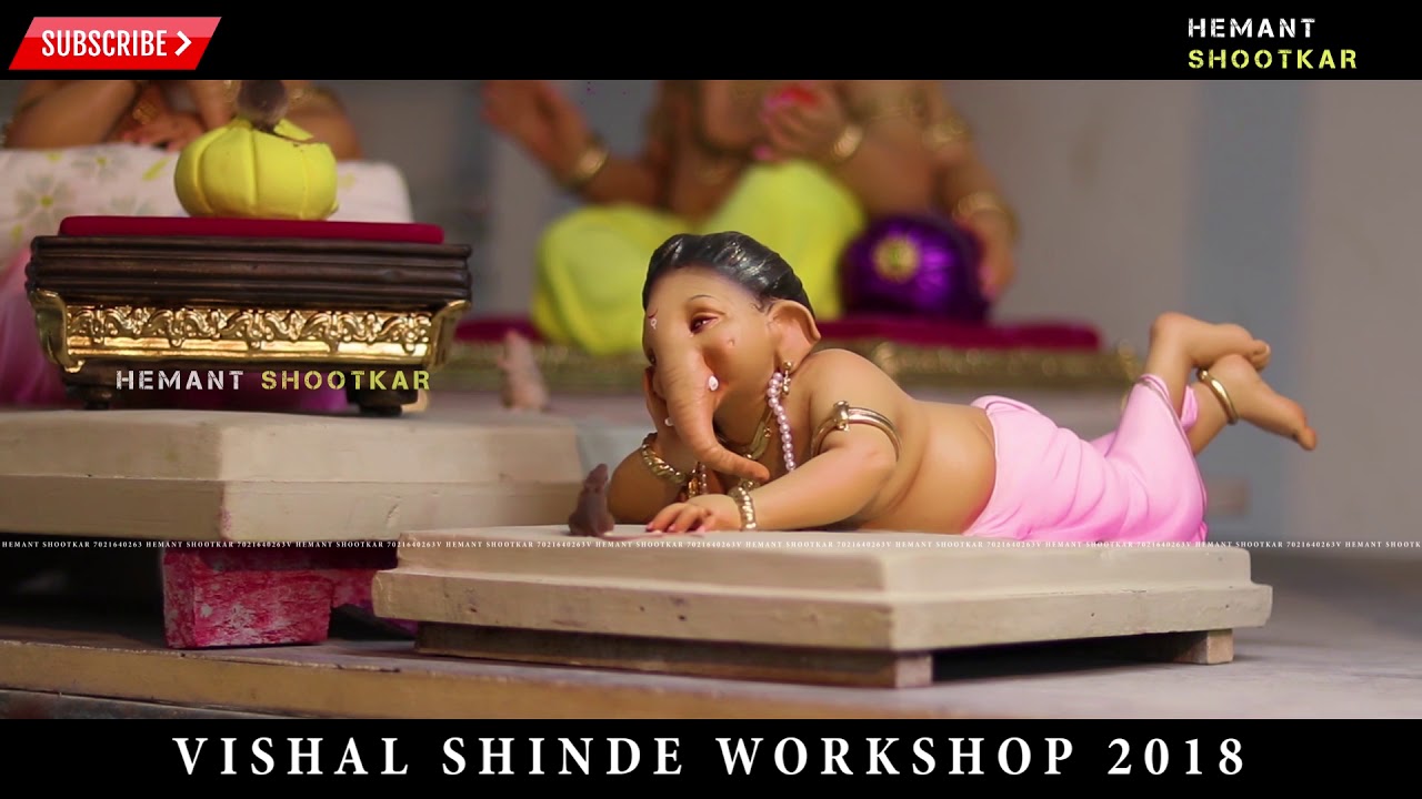 BEAUTIFUL GANESHA IDOL AT VISHAL SHINDE WORKSHOP 2018 | Eco Friendly Ganpati