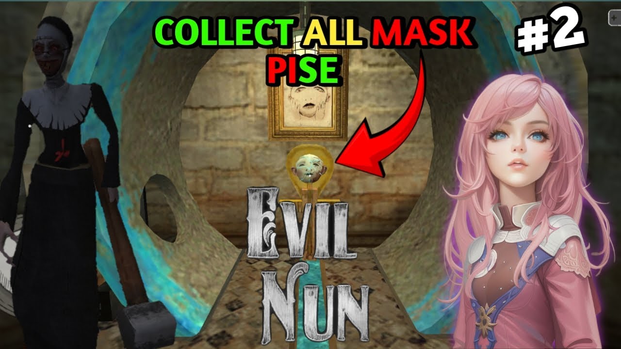 EVIL NUN ALL MASK PICS COLLECTION| EVIL NUN HORRORGAMEPLAY #2|| shizuka gaming #horror #gaming  