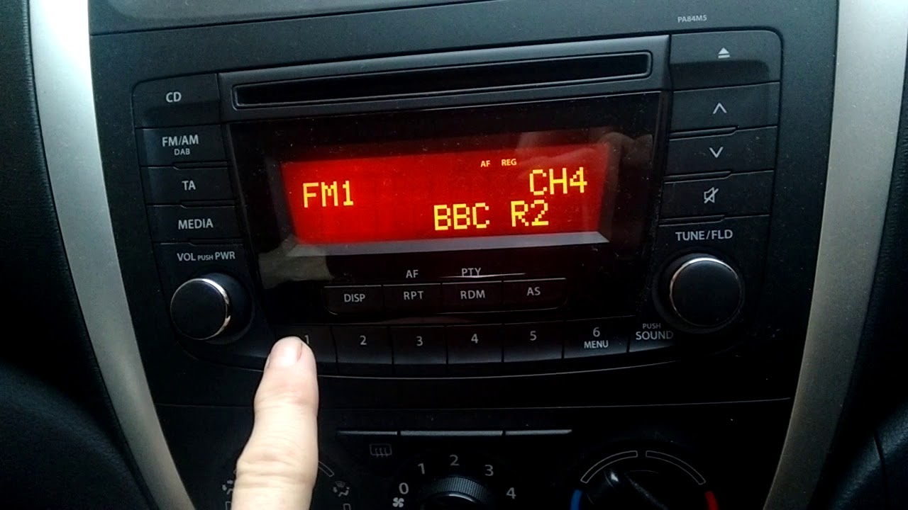 Suzuki Celerio inputting lost radio code