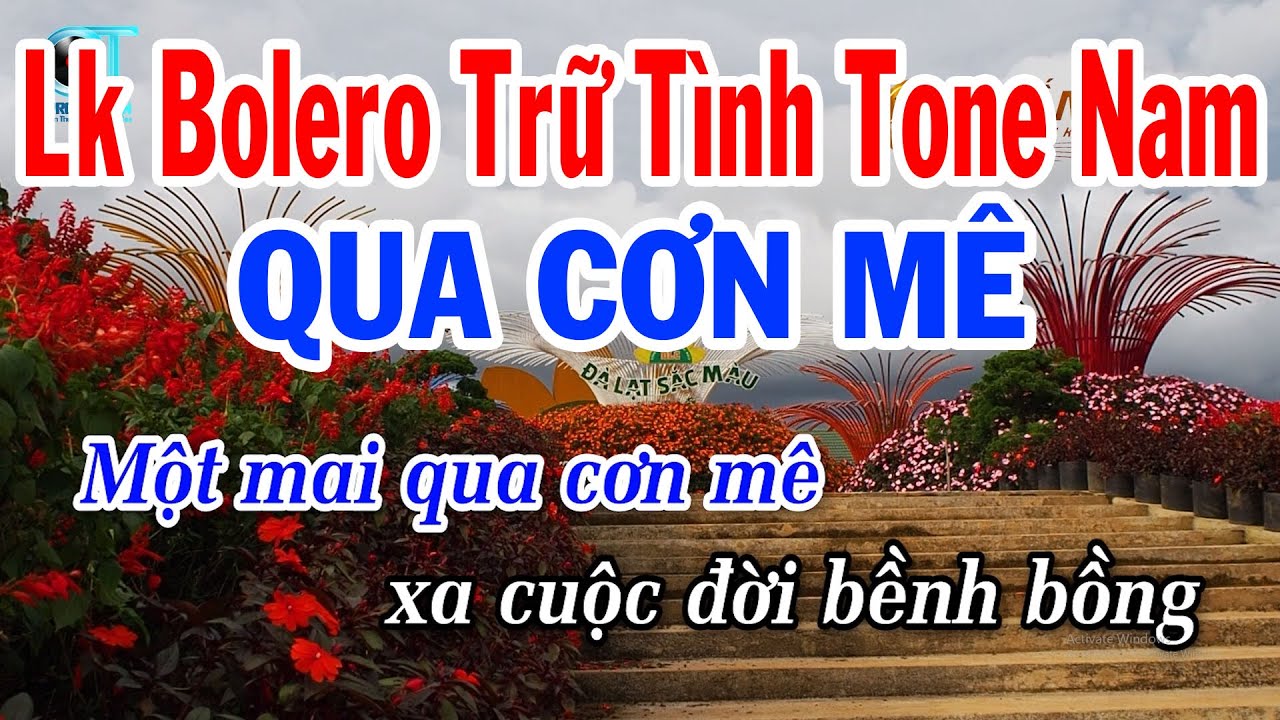 Karaoke Liên Khúc Trữ Tình Bolero  | Qua Cơn Mê | Giã Từ