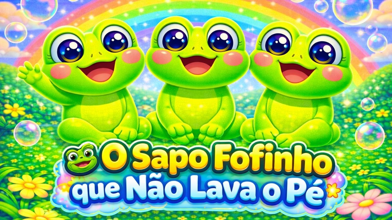 🐸💚 O Sapo Fofinho Que Não Lava o Pé | Música Animada Infantil Divertida 🎵✨ #MusicaInfantil