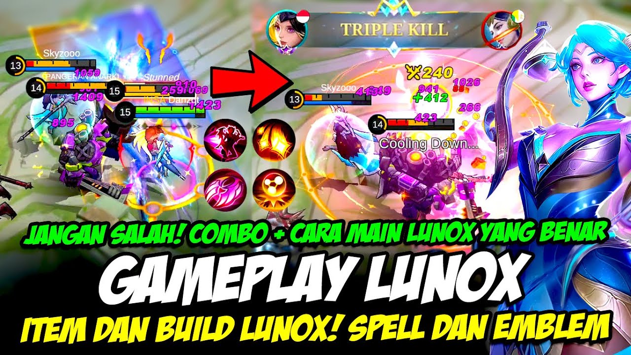 CARA MAIN & SKILL COMBO LUNOX❗ ITEM TERBARU & BUILD LUNOX TERSAKIT 2023❗ TUTORIAL & GAMEPLAY LUNOX