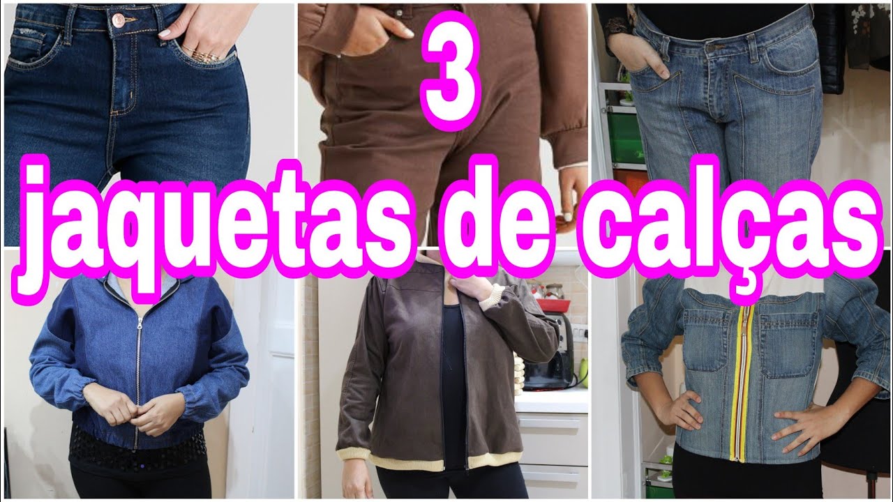 Tutorias rápidas Três jaquetas de calças jeans / Como customizar calças jeans velhas / customização