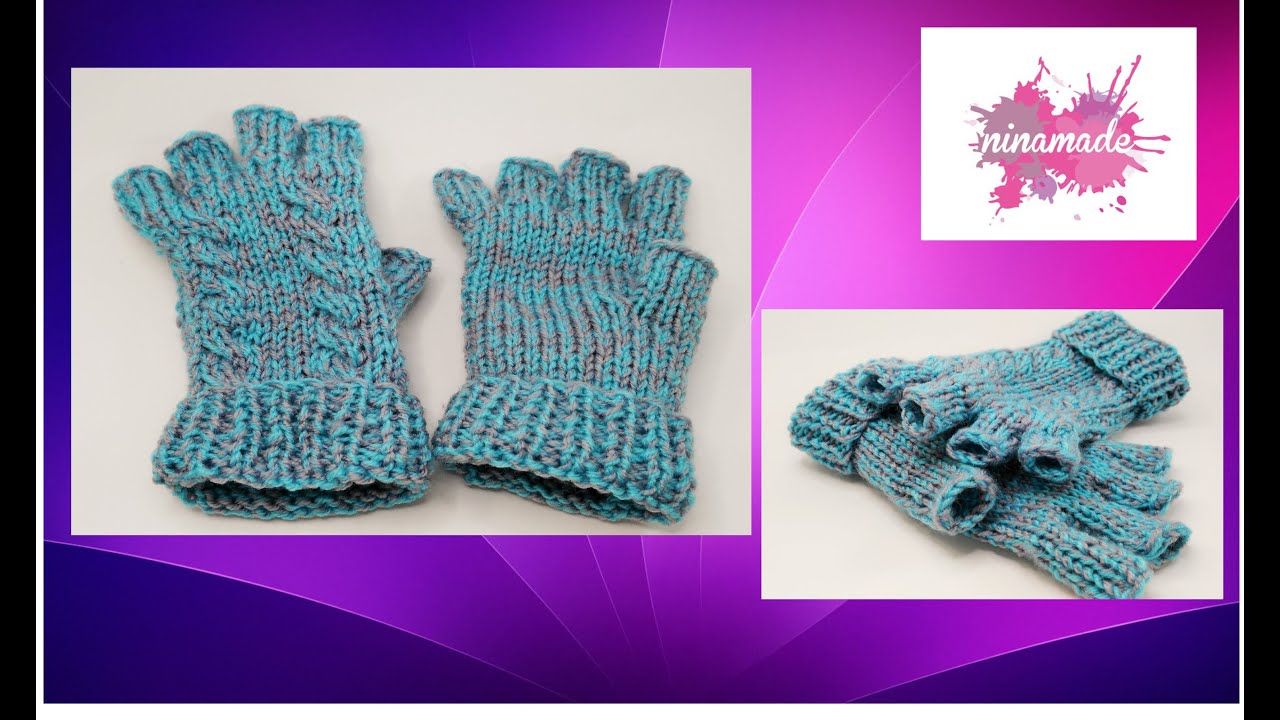 DIY. Comment faire des mitaines avec des doigts et deux aiguilles!!