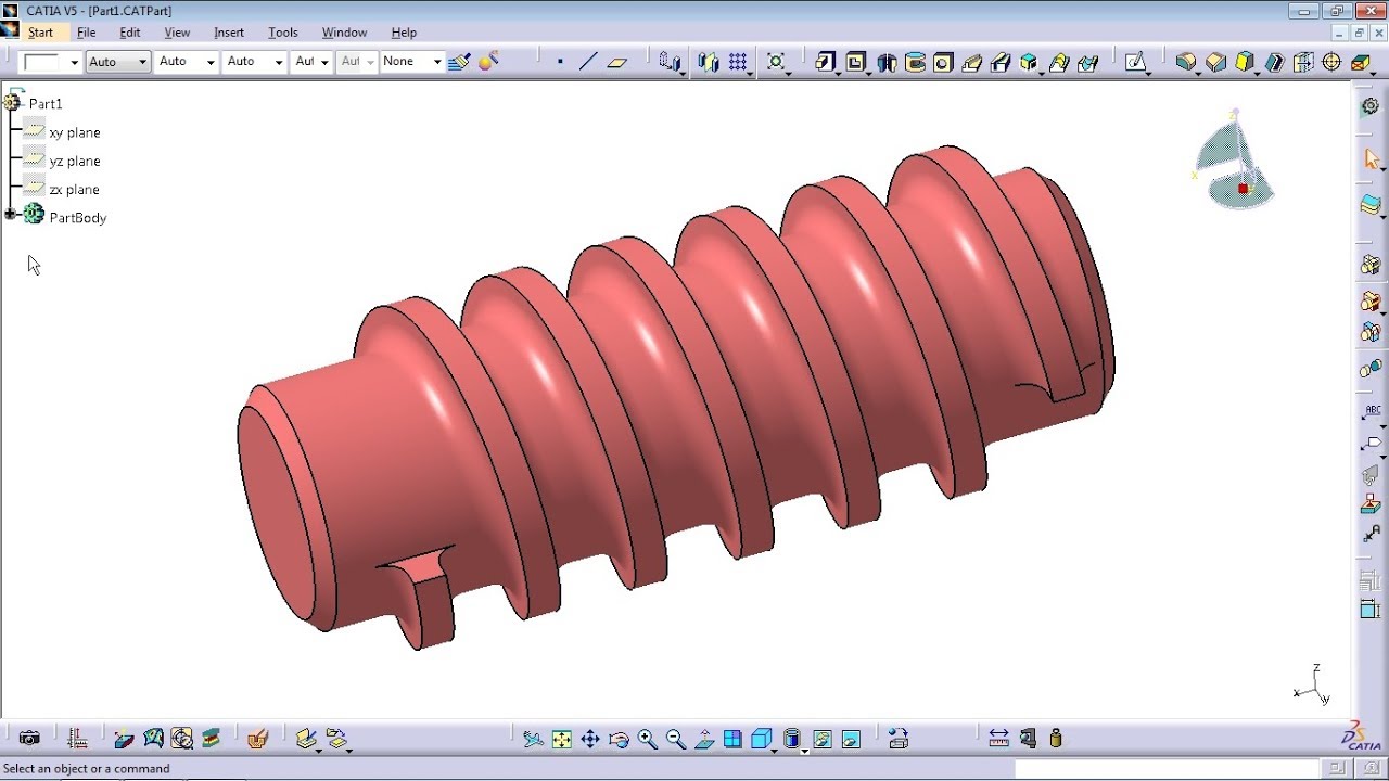 CATIA V5 practice model for beginners helix