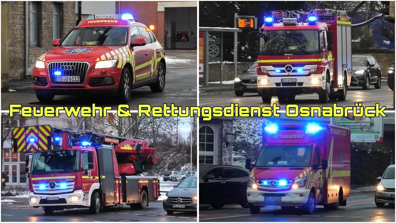 Zusammenschnitt | Einsatzfahrten Feuerwehr & Rettungsdienst Stadt Osnabrück!