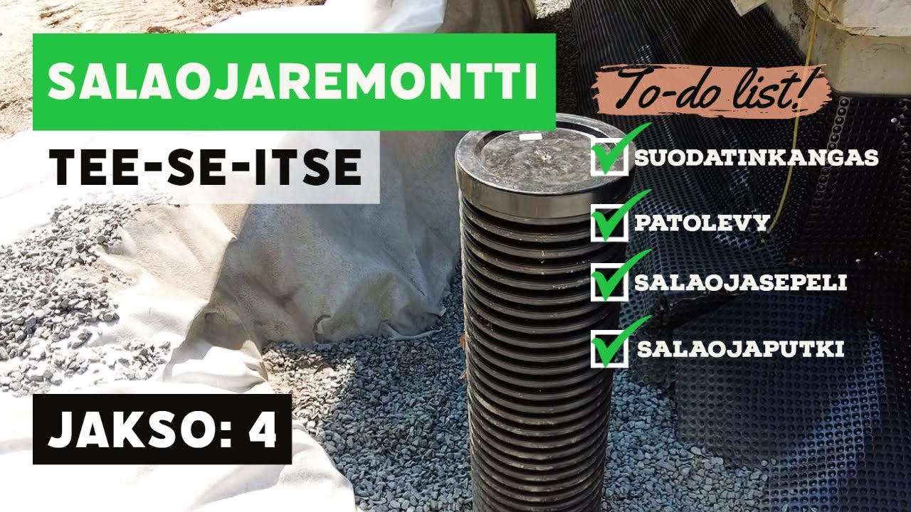 Omakotitalon salaojaremontti jakso 4: Uutta salaojaputkea