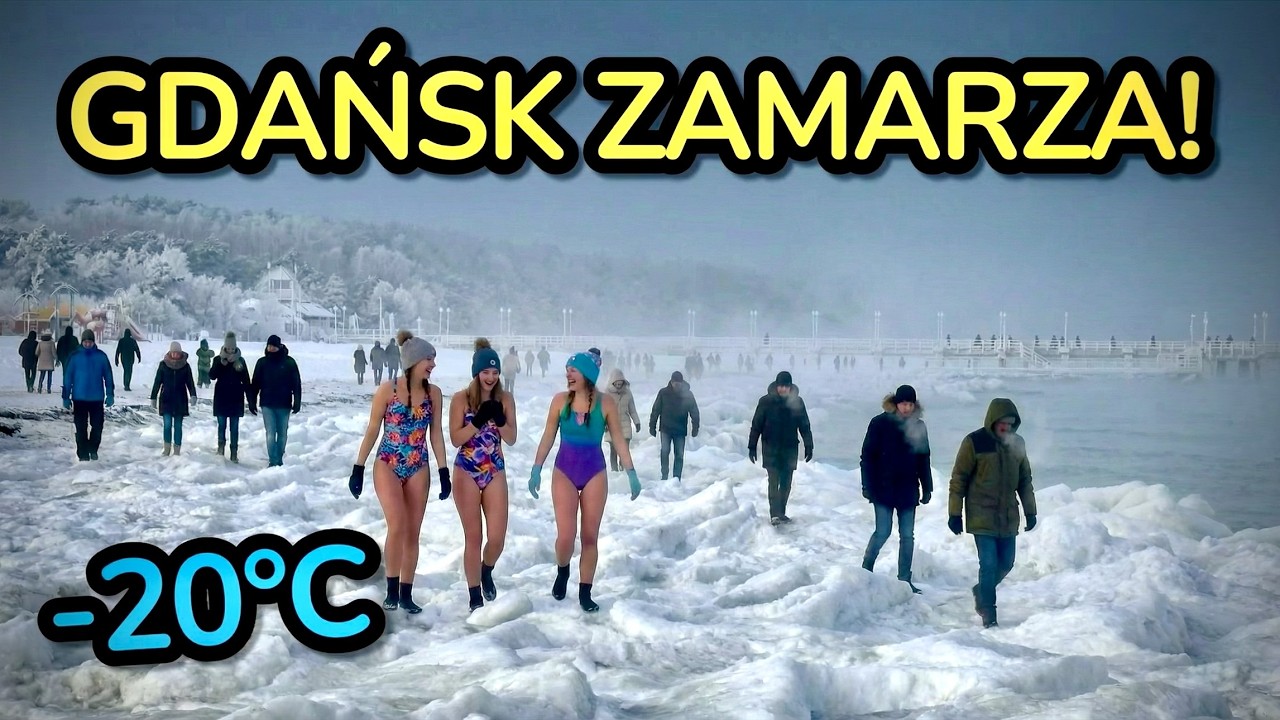 BAŁTYK JAK ARKTYKA! 🧊 Zamarznięty potok wpada do morza | Gdańsk Jelitkowo 2026