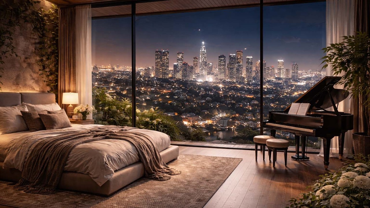 Soft Night Piano Under the City Lights ✨