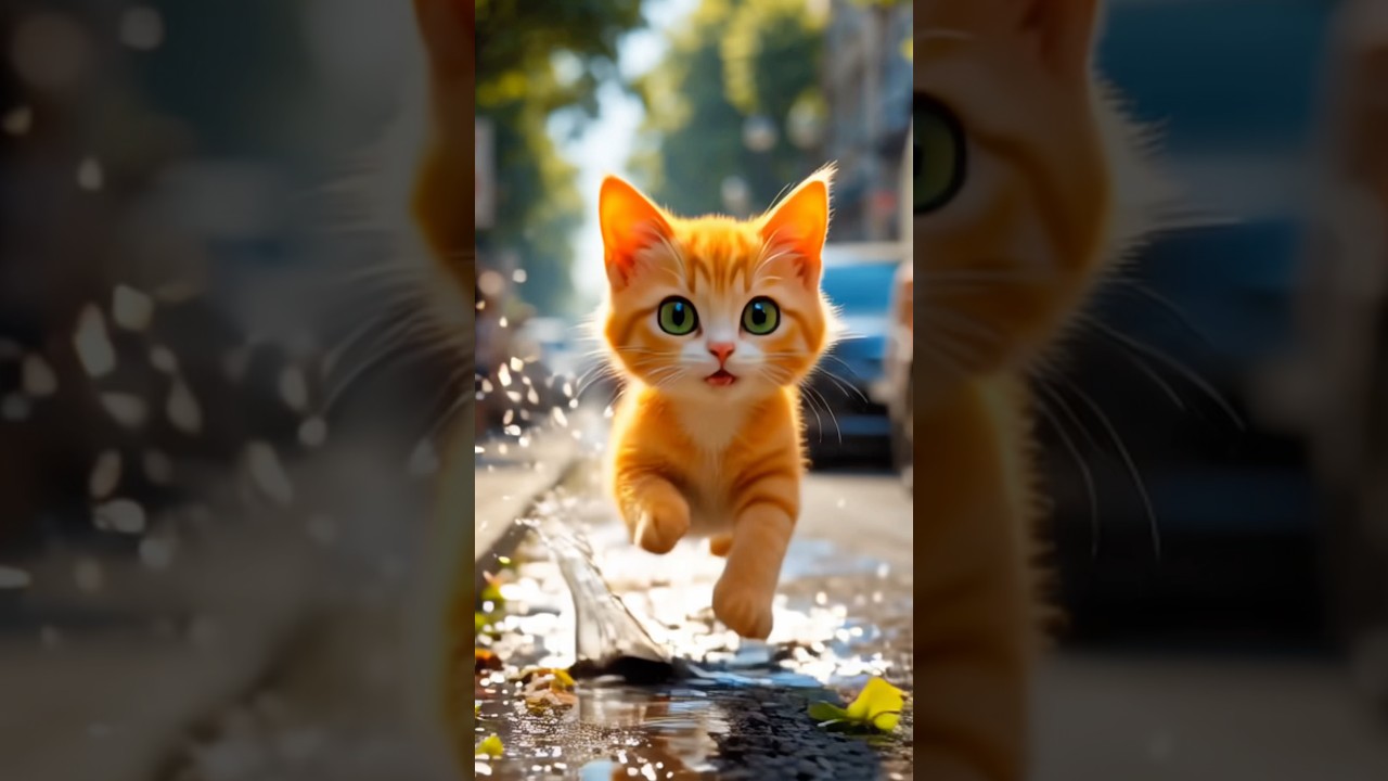 🚍 BRAVE KITTEN SAVES A BOY FROM A SPEEDING BUS! 🐾💥 #animation #cat #cartoon #kitten #viral #epic