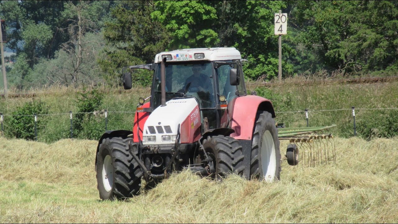 Heuernte 2022 / Steyr 9105 und Krone swadro / Steyr, Krone