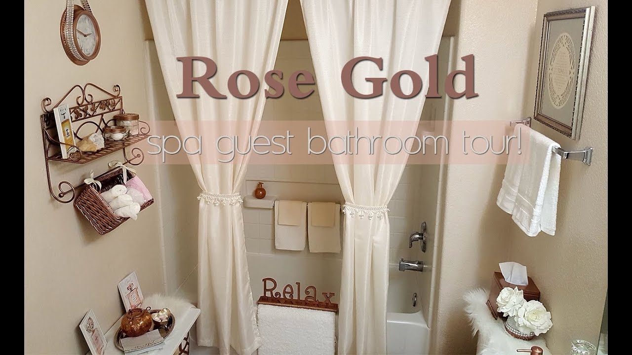 ROSE GOLD SPA BATHROOM TOUR!!!!!! | SMALL GUEST BATHROOM TOUR | DIY & GOODWILL SPA BATHROOM