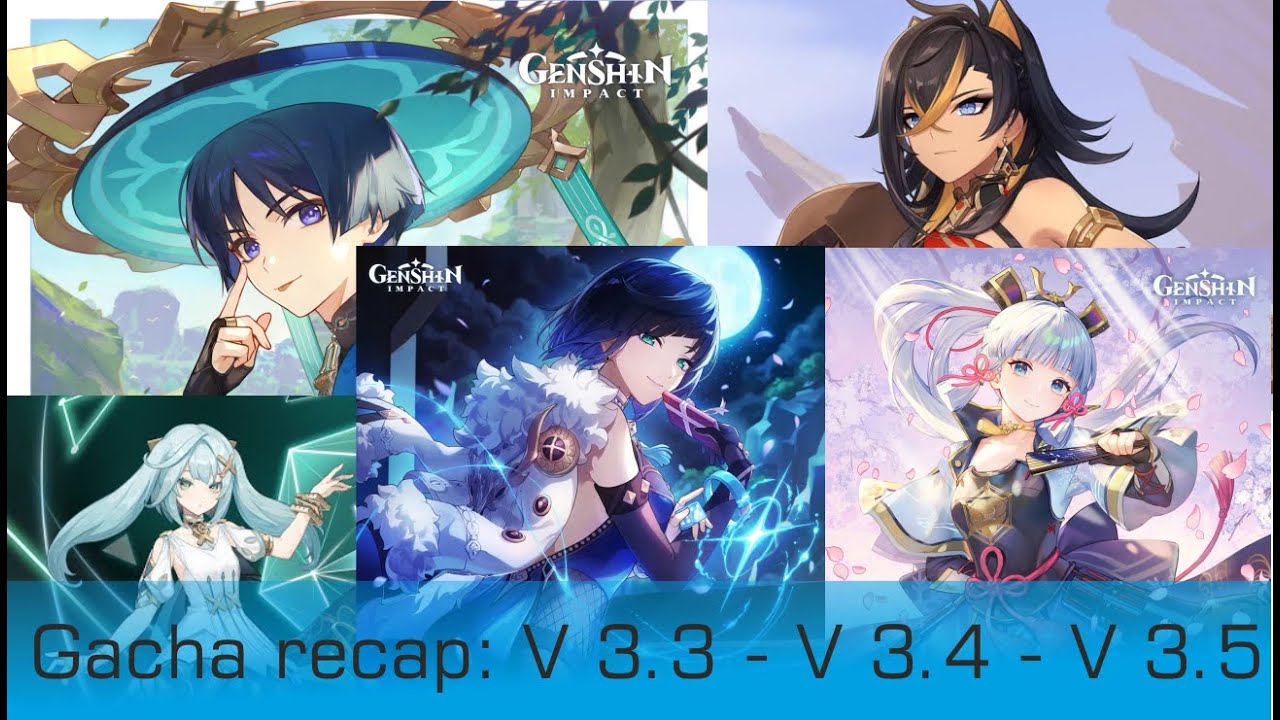 Recap Gacha | Tiradas de 3 versiones / Pulling across 3 versions | Genshin Impact