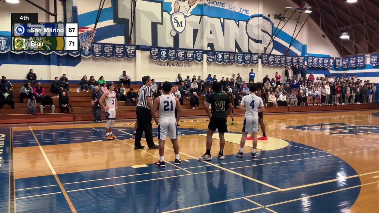 San Marino Boys Varsity Basketball vs Blair High