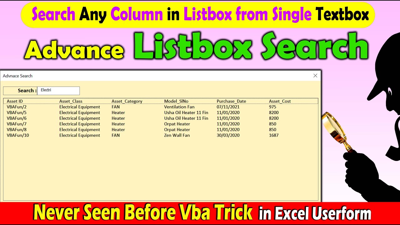 VBA - User Forms : Advance Multi column Search in Listbox with Single Textbox | excel vba